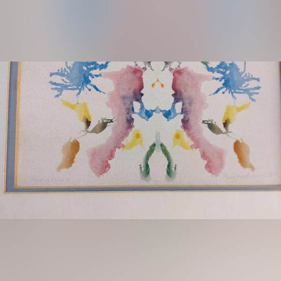 very rare antique pastel Hermann Rorschach Inkblot art🧡 - Picture 2 of 6